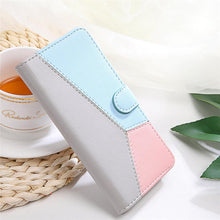 Load image into Gallery viewer, Cute Shockproof Flip PU Leather Wallet Cover Kickstand Card Slots Side Pocket Magnetic Closure Flip Phone Bags For iPhone 13 12 Mini 11 Pro Max XR X XS Max 7 8 6 6S Plus 5 5S SE Color Card Pocket Purse Wallet Case
