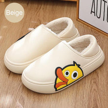 Load image into Gallery viewer, Cute Side Bear Waterproof Cotton Women Shoes Winter Warm Indoor Outdoor Wrapped Heel Slippers EVA Comfort Memory Foam Slippers Waterproof Non Skid Warm Washable Cotton Shoes Loafer Slippers

