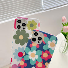 Load image into Gallery viewer, Cute Smooth Flower Phone Case For Iphone 13 11 Pro Max 12 Mini X Xr Xs Max 7 8 Plus Anti Knock Back Phone Cover Case Silicone Ultra Thin Shockproof Mobile Phone Case With Fashion Pattern Soft Bumper Full Body Protective Case For Iphone
