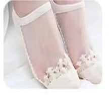 Load image into Gallery viewer, Cute Sock Slipper Women 1 Pair 2 Pieces Silk Spring Summer Thin Breathable Girl Socks Women Socks Breathable Anti-Friction Ultra Thin Socks for Women Transparent Lace Silk Elastic Socks
