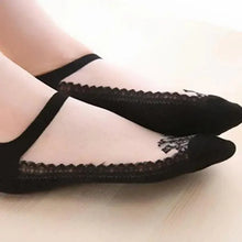 Load image into Gallery viewer, Cute Sock Slipper Women 1 Pair 2 Pieces Silk Spring Summer Thin Breathable Girl Socks Women Socks Breathable Anti-Friction Ultra Thin Socks for Women Transparent Lace Silk Elastic Socks
