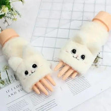 Load image into Gallery viewer, Cute Winter Warm Soft Half Finger Thick One Size Gloves For Women Fashionable Warm Comfortable Stylish Gloves For Girls
