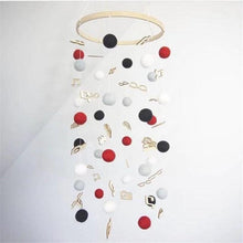 Load image into Gallery viewer, Cute Wool Ball Wind Chimes Newborn Baby Bed Bell Dream Catcher String Pendant Kids Room Decoration Wooden Wind Chime Bed Bell Nursery Crib Bed Bell Baby Bedroom Ceiling Wooden Beads Wind Chime Wall Hanging Ornament
