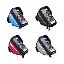 Load image into Gallery viewer, Cycling Bicycle Bike Head Tube Handlebar Cell Mobile Phone Bag Case Holder Screen Phone Mount Bags Case Bag Bicycle Bag Waterproof Bike Phone Mount Top Tube Bag Bike Phone Case Holder Accessories Cycling Pouch Compatible With Smartphones
