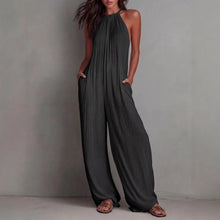Load image into Gallery viewer, Women's Sleeveless Open-Back Wide-Leg Pleated Jumpsuit
