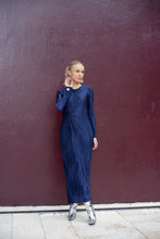 Load image into Gallery viewer, Navy Pleated Dress - Esteem Couture
