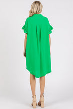 Load image into Gallery viewer, Button Down Flounce Sleeve Dress with Pockets – Casual, Comfortable, Feminine and Functional Dress with Button Front and Flounce Sleeves
