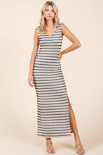 Load image into Gallery viewer, Striped Scoop Neck Sleeveless Maxi Dress For Women – Striped Maxi Dress, Sleeveless Dress, Summer Maxi Dress, Comfortable Knit Dress, Flattering Maxi Dress
