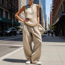 Load image into Gallery viewer, Women's Sleeveless Cardigan Top &amp; Pants Two-Piece Set
