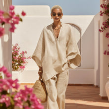Load image into Gallery viewer, Women's Oversized Cape-Sleeve V-Neck Top &amp; Tapered Jogger Pants Two-Piece Set

