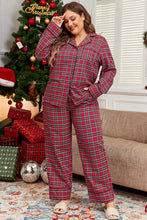 Load image into Gallery viewer, Plus Size Christmas Plaid Shirt and Pants Set
