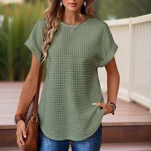 Load image into Gallery viewer, Women’s Textured Cuff Short‑Sleeve Tee
