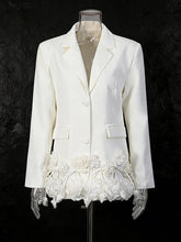 Load image into Gallery viewer, Women's Elegant 3D Floral Loose-Fit Blazer – Regular Length
