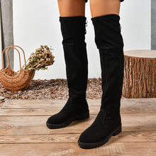 Load image into Gallery viewer, Women’s Elastic Knee-High Boots – Thick Sole Solid Color Fashion Boots
