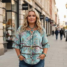 Load image into Gallery viewer, Women's 3D Print 3/4 Sleeve Casual Top – Plus Size Inclusive
