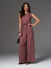 Load image into Gallery viewer, Sleeveless Cotton-Linen Wide-Leg Pants Set – 4 Colors, S–2XL
