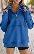 Load image into Gallery viewer, Women’s Half Zip Fleece Sweatshirt
