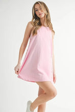 Load image into Gallery viewer, Linen Mix Side Ric Rac A-Line Mini Dress for Women – Casual Mini Dress, Summer Dress, A-Line Dress, Chic Peasant Dress, Vacation Dress, Flattering Fit Dress
