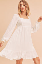 Load image into Gallery viewer, Ruffled Hem Square Neck Balloon Sleeve Mini Dress – Trendy, Feminine &amp; Fashion-Forward Dress for Stylish Occasions
