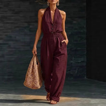 Load image into Gallery viewer, Women's Knitted V-Neck Slim-Fit Cropped Jumpsuit
