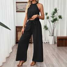 Load image into Gallery viewer, Women's Halter Neck Cropped Top &amp; Wide-Leg Pants Two-Piece Set
