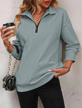 Load image into Gallery viewer, Women's Zipper Turtleneck Pullover Sweatshirt – Loose Long Sleeve
