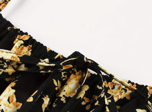 Load image into Gallery viewer, Floral Backless Bow-Tie Strappy Maxi Dress – Black &amp; Blue, S–XXL
