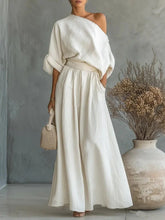 Load image into Gallery viewer, Cropped Off-Shoulder Top &amp; Pants Two-Piece Set – 8 Colors, S–5XL
