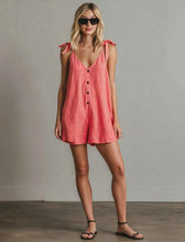 Load image into Gallery viewer, Women's V-Neck Sleeveless Jumpsuit – Cardigan Strap Cropped Straight-Leg
