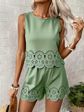 Load image into Gallery viewer, Women's Elegant Hollow-Out Floral Top &amp; Pants Set – 2-Piece

