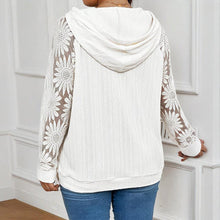 Load image into Gallery viewer, Women’s Plus Size Hoodie – Lace Long Sleeve Pullover Top
