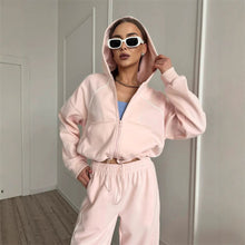 Load image into Gallery viewer, Women’s Sportswear Set Solid Color Cardigan Set
