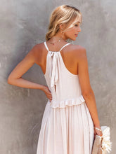 Load image into Gallery viewer, Romantic Ruffled Sleeveless Tiered Maxi Dress with Pockets Elegant &amp; Chic Statement Beautiful Design Dress

