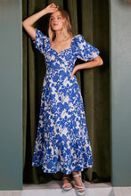 Load image into Gallery viewer, New Summer Cutout Back Floral Sweetheart Neck Puff Sleeve Dress – Unique, Romantic and Trendy Floral Dress with Puff Sleeves and Cutout Back
