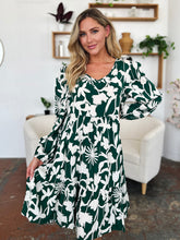 Load image into Gallery viewer, Double Take Full Size Printed Ruffle Hem Dress with Pocket Stylish &amp; Functional Women Dress
