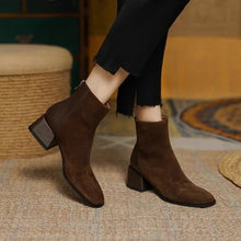 Load image into Gallery viewer, Women’s Suede Mid-Heel Martin Boots – Chic Casual Ankle Boots
