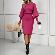 Load image into Gallery viewer, Women’s Lantern Sleeve Bodycon Dress
