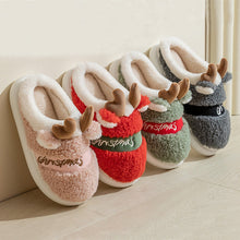 Load image into Gallery viewer, Christmas Shoes Winter Home Slippers Elk Soft Cozy Bedroom Slipper Slip On House Shoes
