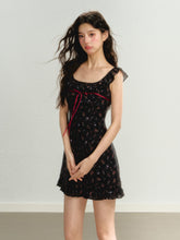 Load image into Gallery viewer, Women’s Sleeveless Floral Suspender Skirt
