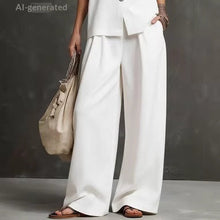 Load image into Gallery viewer, Women's Sleeveless Vest &amp; Wide-Leg Pants Two-Piece Set – 10 Colors XS–3XL
