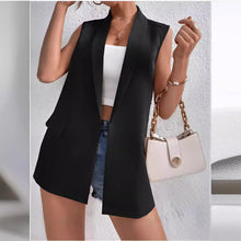 Load image into Gallery viewer, Women’s Mid-Length Suit Vest – Sleeveless Office Blazer
