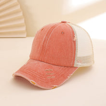Load image into Gallery viewer, Distressed Washed Mesh Baseball Cap – Frayed Unisex Hat for Outdoor &amp; Daily Wear

