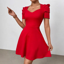 Load image into Gallery viewer, Women's Boat Neck High-Waist Mini Dress – Zipper Patchwork
