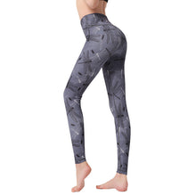 Load image into Gallery viewer, 💜 Marble Print High-Waist Yoga Leggings – Sculpted Fit in Bold Purple
