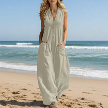Load image into Gallery viewer, Women's Sleeveless Wide-Leg Jumpsuit with Pockets

