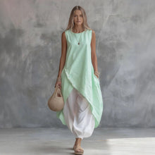 Load image into Gallery viewer, Solid-Color Sleeveless Loose-Fit Dress With Patch Pockets

