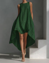 Load image into Gallery viewer, Sleeveless High-Low Irregular Hem Linen Blend Dress – Women's Summer Dress
