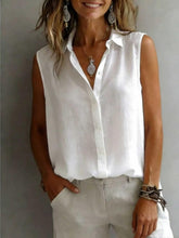 Load image into Gallery viewer, Women's Solid Color Lapel Sleeveless Top
