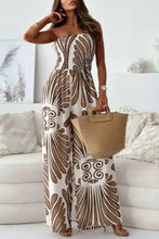 Load image into Gallery viewer, Printed Smocked : Tube Wide Leg Jumpsuit
