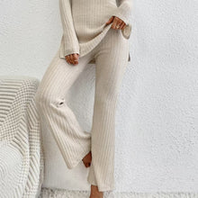 Load image into Gallery viewer, Women’s Ribbed V‑Neck Top &amp; Pants Set
